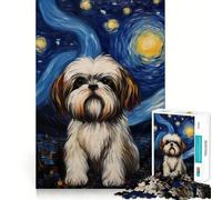 Puzzle Shih Tzu Vincent Van Gogh da 1000 pezzi per adolescenti, ideale per migliorare la memoria e il tempo libero, con soggetto Babbo Natale 38x52cm