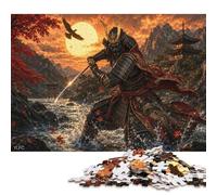 Puzzle Shogun Samurai Giapponese in Legno 500 Pezzi, Regalo Dark Art