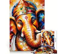 Puzzle Shree Ganesha da 1000 pezzi per adolescenti, gioco che stimola la logica e favorisce il gioco rilassante, con bordi di alta qualità e grafica da collezione 38x26cm