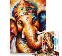 Puzzle Shree Ganesha da 1000 pezzi per adolescenti, gioco che stimola la logica e favorisce il gioco rilassante, con bordi di alta qualità e grafica da collezione 38x26cm