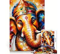 Puzzle Shree Ganesha da 1000 pezzi per ragazzi, gioco di logica semplice, svago facile, taglio perfetto, regalo di compleanno 38x52cm