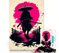 Puzzle "Silent Ronin Under The Blood Moon" da 1000 pezzi per adolescenti, gioco stimolante per il pensiero creativo, divertimento tranquillo, taglio preciso, regalo di Natale 38x52cm