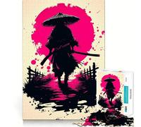Puzzle "Silent Ronin Under The Blood Moon" da 1000 pezzi per adolescenti, ideale per rievocare ricordi, migliorare la mente, rilassare e creare opere d'arte di alta qualità 38x26cm