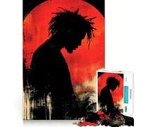 Puzzle "Silhouette contro la luna rossa" per ragazzi, 1000 pezzi, gioco di logica fine, passatempo rilassante, bordo netto, pezzo da collezione 38x26cm
