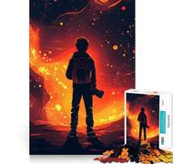 Puzzle Silhouette in Cosmic Fire da 1000 pezzi per adolescenti, gioco cognitivo, divertimento lento, bordo premium, Babbo Natale, desiderio, scegli 50x75cm