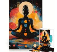 Puzzle Silhouette Meditation da 1000 pezzi per adolescenti, giocattolo intelligente per la casa, taglio preciso, regalo premuroso 50x75cm