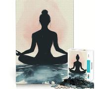 Puzzle Silhouette Meditation da 1000 pezzi per adolescenti, gioco di concentrazione, antistress, taglio preciso, regalo artistico 38x52cm