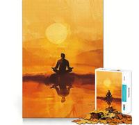 Puzzle Silhouette Meditation da 1000 pezzi per adolescenti, per migliorare la memoria, rilassante e divertente, con ritagli nitidi, pezzo da collezione 38x52cm
