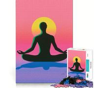 Puzzle Silhouette Meditation da 1000 pezzi per adulti, gioco di logica puro, rilassante e divertente, con tagli netti, 38x26cm