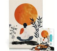Puzzle Silhouette Meditation da 1000 pezzi per adulti, gioco di puzzle per pensare, calmare, rilassare, decorazione murale con taglio netto 38x52cm