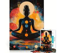 Puzzle Silhouette Meditation da 1000 pezzi per adulti, gioco per esercizi mentali, divertimento condiviso, taglio di precisione, opera d'arte da esporre 38x52cm