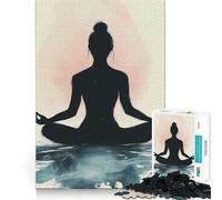 Puzzle Silhouette Meditation da 1000 pezzi per adulti, regalo, gioco per lo sviluppo della mente, divertente e rilassante, design da assemblare, 50x75cm