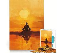 Puzzle Silhouette Meditation per adolescenti, 1000 pezzi, gioco intelligente per il tempo libero, taglio preciso, regalo stagionale 38x26cm