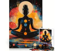 Puzzle Silhouette Meditation per adulti da 1000 pezzi, gioco per esercizi mentali, rilassante, dal design accattivante, regalo stagionale 38x26cm