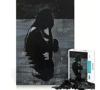 Puzzle Silhouette of Sorrow da 1000 pezzi per adolescenti, ideale per migliorare la memoria e il tempo libero Pezzo unico con motivo Babbo Natale 38x52cm