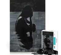 Puzzle Silhouette of Sorrow da 1000 pezzi per adolescenti, ideale per ricordare, migliorare, rilassare la mente, un'opera d'arte ben definita 50x75cm