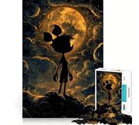 Puzzle Silhouette sotto la luna piena per adolescenti, 1000 pezzi, gioco per esercizi mentali, attività per la casa, taglio di precisione, decorazione murale 38x26cm