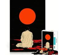 Puzzle Silhouette sotto la luna rossa, 1000 pezzi, ideale per ragazzi, per migliorare la memoria, per un relax divertente, con tagli netti e un'opera d'arte da collezione 38x52cm