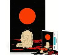 Puzzle Silhouette sotto la luna rossa da 1000 pezzi per adulti, gioco di logica, per interni, taglio di precisione, regalo prezioso 38x26cm
