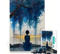Puzzle Silhouette sotto l'albero da 1000 pezzi per adolescenti, gioco che stimola la logica e favorisce il gioco rilassante, con bordi di alta qualità e oggetto da collezione 38x26cm