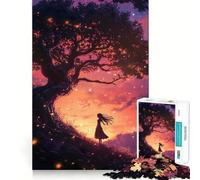 Puzzle "Silhouette sotto un albero magico" per adulti, 1000 pezzi, gioco di logica, divertente da assemblare, taglio preciso, regalo memorabile 38x26cm