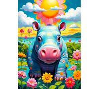 Puzzle simpatico ippopotamo