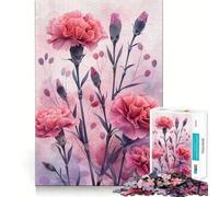 Puzzle "Sinfonia di Garofani Rosa" da 1000 pezzi per adolescenti, gioco per allenare la mente, momento di relax, assemblaggio artistico, regalo stagionale (38x52cm)