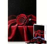 Puzzle singolo con rosa rossa da 1000 pezzi per adulti, gioco per esercitare la mente, divertimento casual, taglio di precisione, regalo artistico 50x75cm