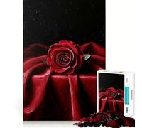 Puzzle singolo con rosa rossa da 1000 pezzi per adulti, gioco per esercitare la mente, divertimento casual, taglio di precisione, regalo artistico 50x75cm