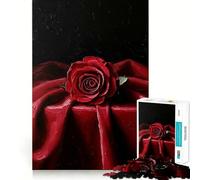 Puzzle singolo con rosa rossa da 1000 pezzi per ragazzi, gioco di memoria, per interni, con taglio fine, Babbo Natale, scegli il tuo desiderio 38x52cm