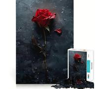 Puzzle singolo rosa rossa da 1000 pezzi per adulti, gioco intelligente per interni, taglio liscio, Babbo Natale, scegli 50x75cm