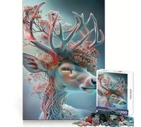 Puzzle sintetico Bloomy Deer da 1000 pezzi per ragazzi, gioco rompicapo per attività domestiche, taglio premium, articolo regalo di Babbo Natale 50x75cm