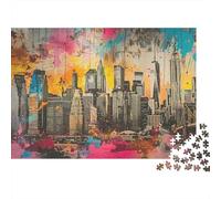 Puzzle Skyline Città Notte per Adulti 1000 Pezzi Gioco di Relax Per Famiglia Concentrato 52x38cm/1000pcs