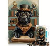 Puzzle Smart Black Lab Retriever da 1000 pezzi per adolescenti, giocattolo cognitivo, divertimento lento, bordo premium, Babbo Natale, scegli 38x26cm