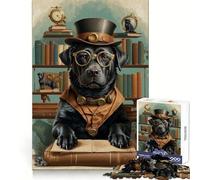 Puzzle Smart Black Labrador Retriever da 1000 pezzi per ragazzi, giocattolo intelligente per la casa, passatempo, taglio preciso, regalo premuroso 38x52cm