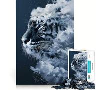 Puzzle Smoky Tiger Beast da 1000 pezzi per adolescenti, gioco per allenare la mente, design rilassante, assemblaggio, regalo prezioso (38x26cm)