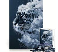 Puzzle Smoky Tiger Beast da 1000 pezzi per adolescenti, gioco per allenare la mente, design rilassante, assemblaggio, regalo prezioso (38x26cm)