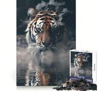 Puzzle Smoky Tiger Beast da 1000 pezzi per ragazzi, gioco di logica, divertimento rilassante, taglio preciso, regalo artistico (38x26cm)