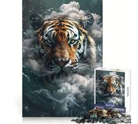 Puzzle Smoky Tiger Beast da 1000 pezzi per ragazzi, gioco di logica fine, facile da usare, bordi precisi, regalo per le feste (50x75cm)