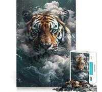 Puzzle Smoky Tiger Beast da 1000 pezzi per ragazzi, gioco di logica fine, facile da usare, bordi precisi, regalo per le feste (50x75cm)