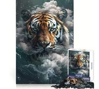 Puzzle Smoky Tiger Beast per adolescenti, 1000 pezzi, gioco di logica, rilassante, taglio preciso, (38x26cm)