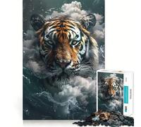 Puzzle Smoky Tiger Beast per adulti, 1000 pezzi, gioco intelligente, rilassante e divertente, da assemblare, regalo prezioso (38x52cm)