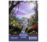 Puzzle Snow Leopard 1000 Pezzi Per Adulti, Allena La Concentrazione E La Pazienza Rompicapo Con Jungle, Regalo Originale 38x26cm/1000pcs