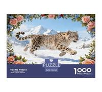 Puzzle Snow Leopard 1000 Pezzi Per Bambini E Adulti, Puzzles Con Snowy Mountain Flowers, Gioco Divertente E Istruttivo, Idea Regalo 70x50cm/1000pcs