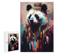 Puzzle sofisticato per adulti, 1000 pezzi, bohemian panda ritratto, puzzle, gioco di famiglia, regalo di compleanno, per gli appassionati di gioco, 1000 pezzi