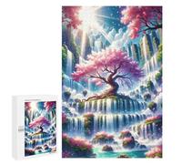 Puzzle sofisticato per adulti, 1000 pezzi, Enchanted Waterfall Paradise Puzzles per adolescenti, giochi divertenti, promuove la memoria, ottimo regalo per gli appassionati di gioco, 1000 pezzi