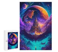 Puzzle sofisticato per adulti, 1000 pezzi, Fantasy Castle in The Sky, 2 puzzle per adolescenti, giochi di divertimento, promuove la memoria, ottimo regalo per gli appassionati di gioco, 1000 pezzi