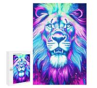 Puzzle sofisticato per adulti, 1000 pezzi, Neon Lion Art Print, puzzle, gioco di famiglia, regalo di compleanno, per gli appassionati di gioco, 1000 pezzi