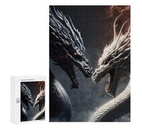Puzzle sofisticato per adulti, 300 pezzi, Dragon Duel Black Vs White, gioco di famiglia, regalo di compleanno, per gli appassionati di gioco, 300 pezzi