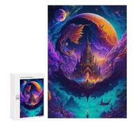 Puzzle sofisticato per adulti, 300 pezzi, Fantasy Castle in The Sky, 2 puzzle per adolescenti, giochi di divertimento, promuove la memoria, ottimo regalo per gli appassionati di gioco, 300 pezzi